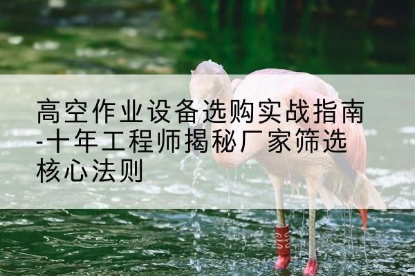 卫东剪叉式升降机厂家-高空作业设备选购实战指南-十年工程师揭秘厂家筛选核心法则